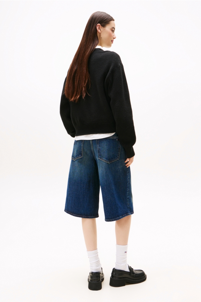 TJW MELANGE FLAG SWEA DW0DW21782 HEV BLACK HTR